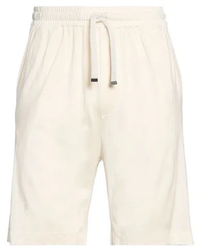 Daniele Fiesoli Man Shorts & Bermuda Shorts Ivory Size S Cupro, Cotton In White
