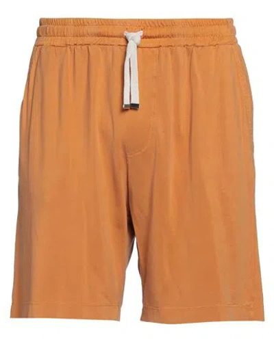 Daniele Fiesoli Man Shorts & Bermuda Shorts Tan Size L Cupro, Cotton In Brown