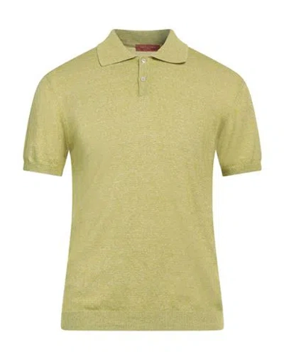 Daniele Fiesoli Man Sweater Lime Green Size L Linen, Cotton