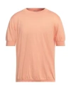 Daniele Fiesoli Man Sweater Apricot Size L Cotton In Orange