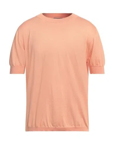 Daniele Fiesoli Man Sweater Apricot Size L Cotton In Orange