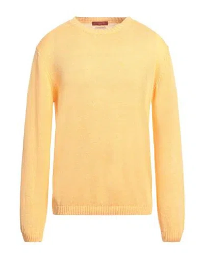 Daniele Fiesoli Man Sweater Apricot Size L Linen, Cotton In Orange