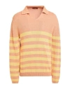 Daniele Fiesoli Man Sweater Apricot Size M Linen, Cotton In Orange
