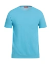 Daniele Fiesoli Man Sweater Azure Size L Cotton In Blue