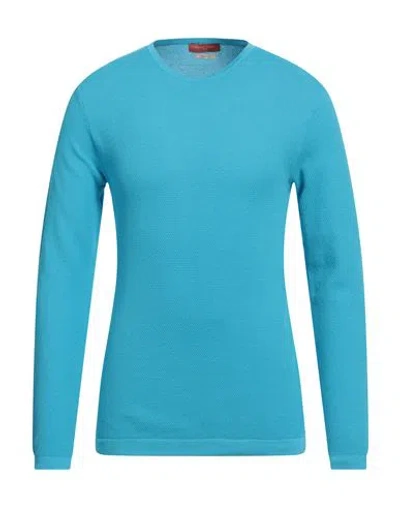 DANIELE FIESOLI DANIELE FIESOLI MAN SWEATER AZURE SIZE L COTTON