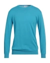 Daniele Fiesoli Man Sweater Azure Size L Cotton In Blue