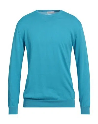 Daniele Fiesoli Man Sweater Azure Size L Cotton In Blue