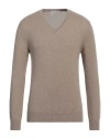 Daniele Fiesoli Man Sweater Khaki Size S Cashmere In Beige