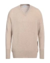 Daniele Fiesoli Man Sweater Khaki Size S Cashmere In Beige