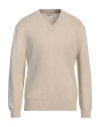 Daniele Fiesoli Man Sweater Khaki Size S Cashmere In Beige