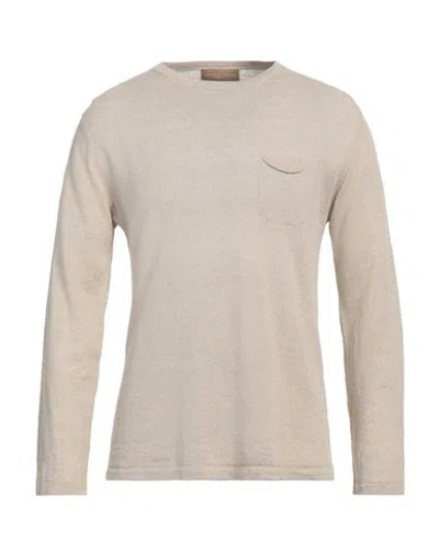 Daniele Fiesoli Man Sweater Beige Size L Linen, Cotton