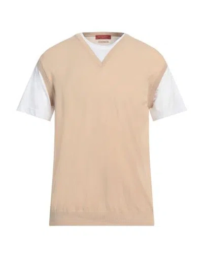 Daniele Fiesoli Man Sweater Beige Size M Cotton