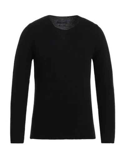 Daniele Fiesoli Man Sweater Black Size M Baby Alpaca Wool, Merino Wool