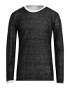 Daniele Fiesoli Man Sweater Black Size L Linen, Elastane In Black