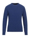 Daniele Fiesoli Man Sweater Blue Size Xxl Baby Alpaca Wool, Wool, Polyamide