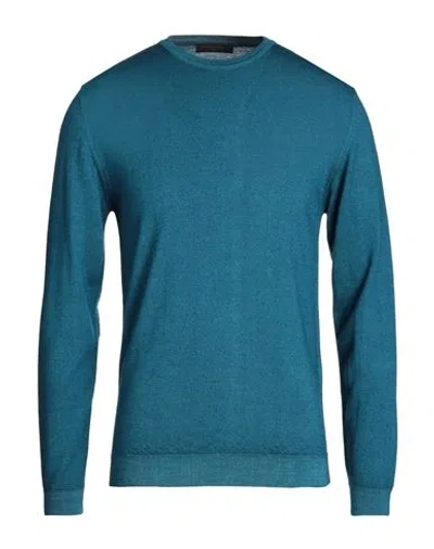 Daniele Fiesoli Man Sweater Blue Size Xl Merino Wool In Blue
