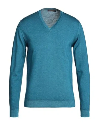 Daniele Fiesoli Man Sweater Blue Size Xxl Merino Wool In Blue