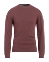 Daniele Fiesoli Man Sweater Brick Red Size L Geelong Wool