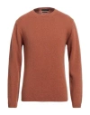 Daniele Fiesoli Man Sweater Brick Red Size L Merino Wool