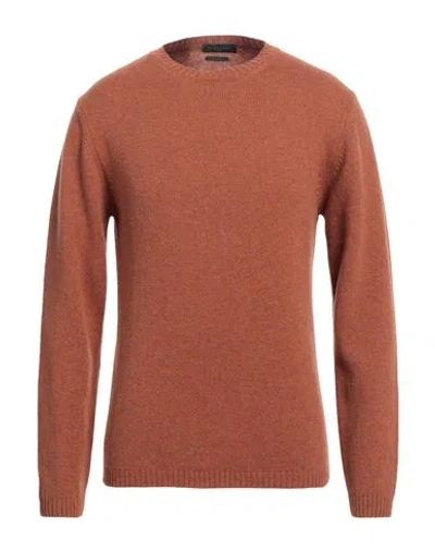 Daniele Fiesoli Man Sweater Brick Red Size L Merino Wool In Red