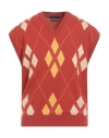 Daniele Fiesoli Man Sweater Brick Size L Cotton, Merino Wool, Cashmere In Orange