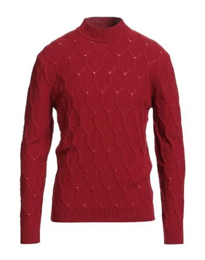 Daniele Fiesoli Man Sweater Brick Size L Merino Wool, Recycled Cashmere In Red