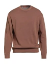 Daniele Fiesoli Man Sweater Light Brown Size L Cotton In Brown