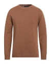 Daniele Fiesoli Man Sweater Brown Size L Merino Wool In Brown