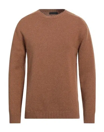 Daniele Fiesoli Man Sweater Brown Size L Merino Wool