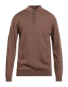 Daniele Fiesoli Man Sweater Brown Size L Merino Wool