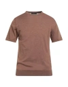 Daniele Fiesoli Man Sweater Brown Size L Merino Wool