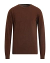Daniele Fiesoli Man Sweater Brown Size L Wool, Cashmere In Brown