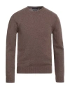 Daniele Fiesoli Man Sweater Brown Size M Baby Alpaca Wool, Merino Wool