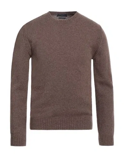 Daniele Fiesoli Man Sweater Brown Size M Baby Alpaca Wool, Merino Wool In Brown