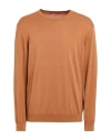 Daniele Fiesoli Man Sweater Camel Size L Cotton In Brown