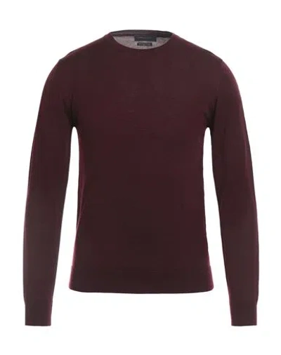 Daniele Fiesoli Man Sweater Burgundy Size S Merino Wool