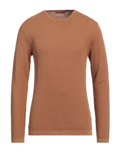 Daniele Fiesoli Man Sweater Camel Size L Cotton In Beige