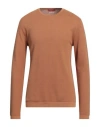 Daniele Fiesoli Man Sweater Camel Size L Cotton In Beige