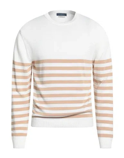 Daniele Fiesoli Man Sweater Camel Size L Cotton In White