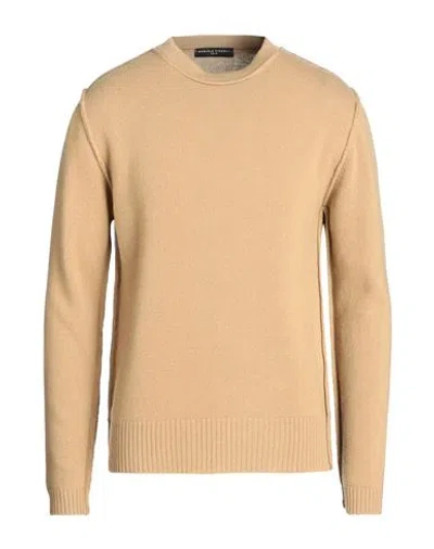 Daniele Fiesoli Man Sweater Camel Size L Merino Wool In Beige