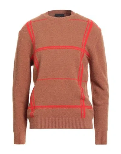 Daniele Fiesoli Man Sweater Camel Size L Merino Wool, Polyamide, Cashmere, Elastane