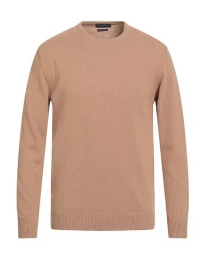 DANIELE FIESOLI DANIELE FIESOLI MAN SWEATER CAMEL SIZE L WOOL, CASHMERE