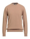 Daniele Fiesoli Man Sweater Camel Size Xxxl Merino Wool, Cashmere In Pink
