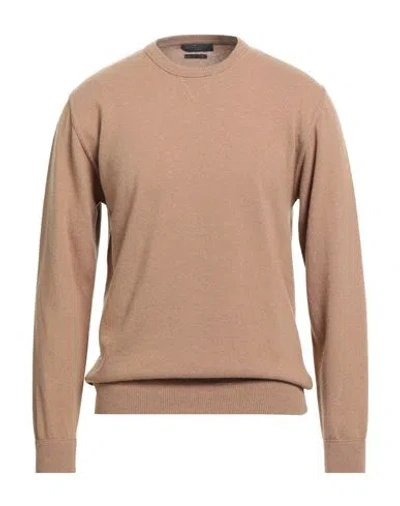 DANIELE FIESOLI DANIELE FIESOLI MAN SWEATER CAMEL SIZE L WOOL, CASHMERE