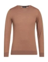 Daniele Fiesoli Man Sweater Camel Size S Merino Wool In Beige
