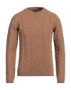 Daniele Fiesoli Man Sweater Camel Size S Merino Wool In Beige