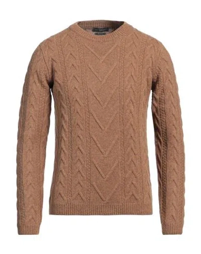 Daniele Fiesoli Man Sweater Camel Size S Merino Wool In Beige