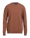 Daniele Fiesoli Man Sweater Camel Size Xxxl Merino Wool, Cashmere In Sand
