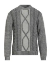 Daniele Fiesoli Man Sweater Charcoal Size L Baby Alpaca Wool, Merino Wool