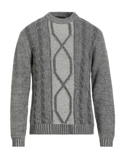 Daniele Fiesoli Man Sweater Charcoal Size L Baby Alpaca Wool, Merino Wool